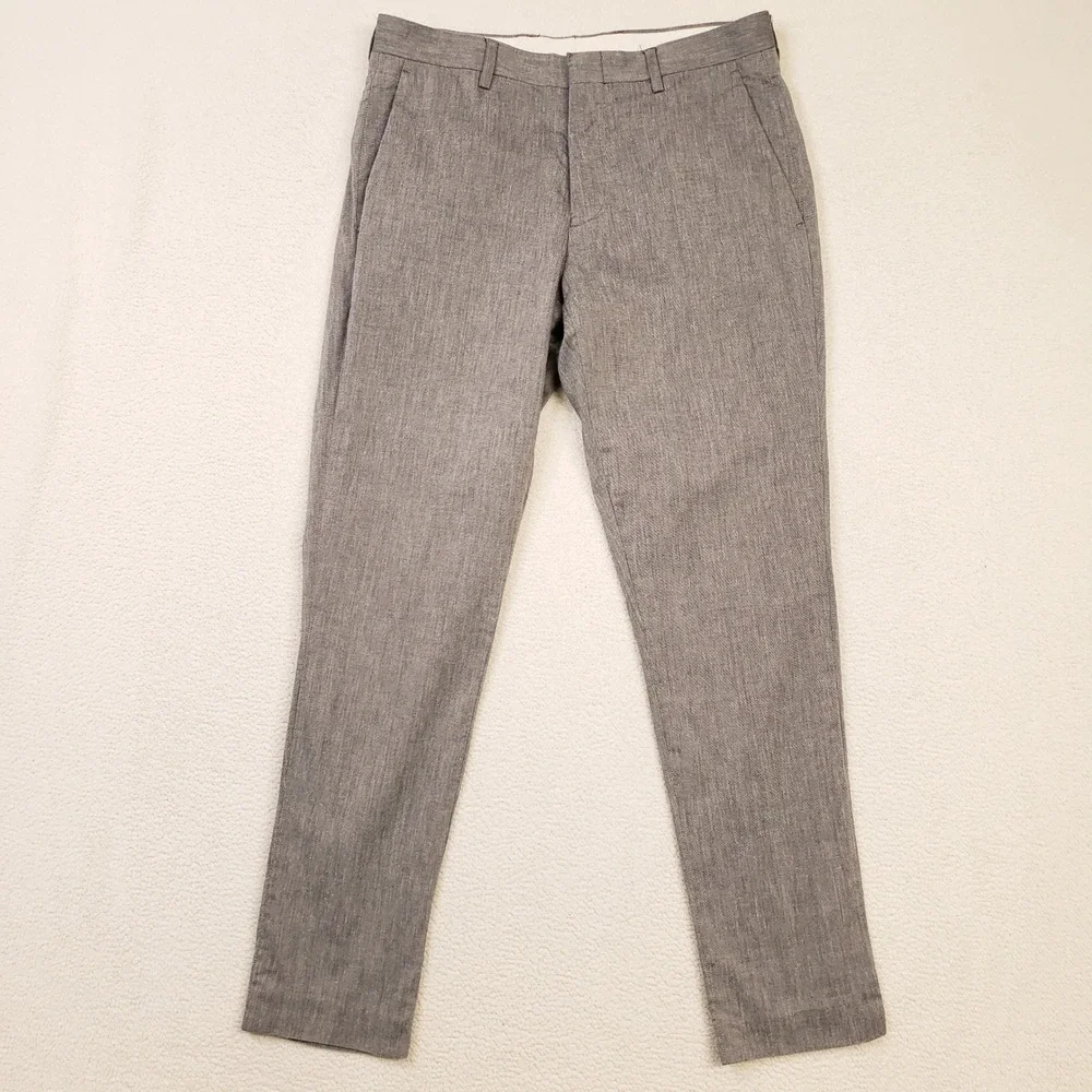 J.CREW Ludlow Slim Chino Pant Men 29x29 Gray Somelos Stretch Cotton Dress Slacks